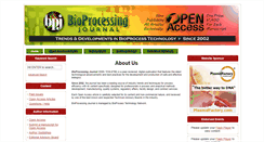 Desktop Screenshot of bioprocessingjournal.com
